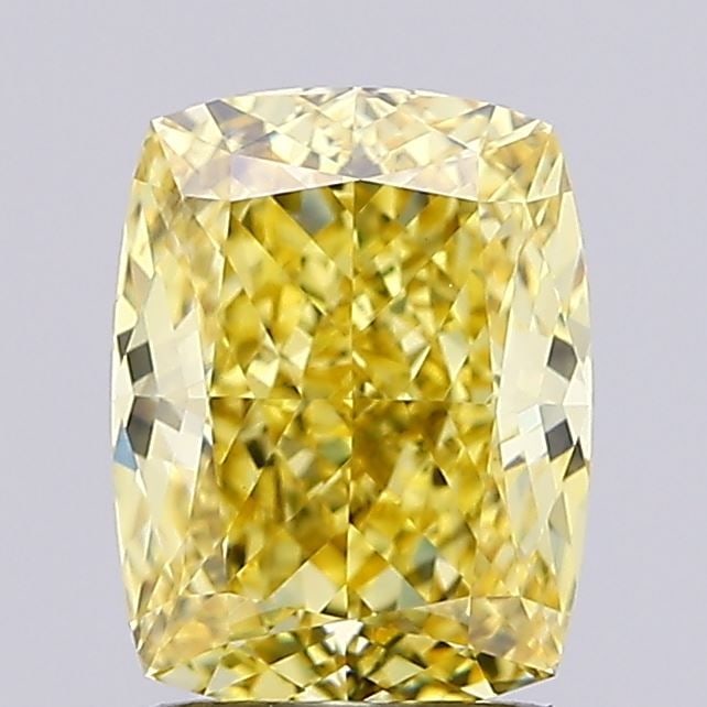 Loose Diamond - CUSHION MODIFIED 2.0ct Fancy Vivid Yellow VS2: Loose Diamond - CUSHION MODIFIED 2.0ct Fancy Vivid Yellow VS2 Source: This is a real non-mined Diamond that has been grown in a lab Shape: CUSHION MODIFIED Carats: 2.0 Color: Fancy Vivid Yellow Certif