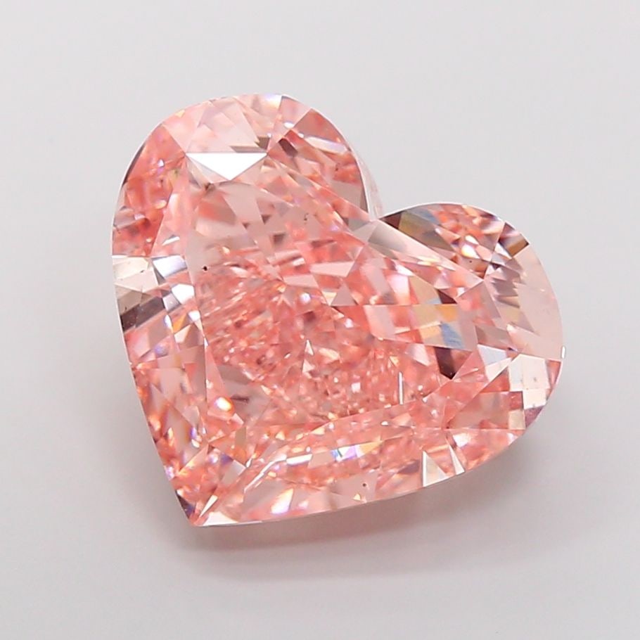 Loose Diamond - HEART 20.05ct Fancy Vivid Pink VS2: Loose Diamond - HEART 20.05ct Fancy Vivid Pink VS2 Source: This is a real non-mined Diamond that has been grown in a lab Shape: HEART Carats: 20.05 Color: Fancy Vivid Pink Certification: IGI Video: