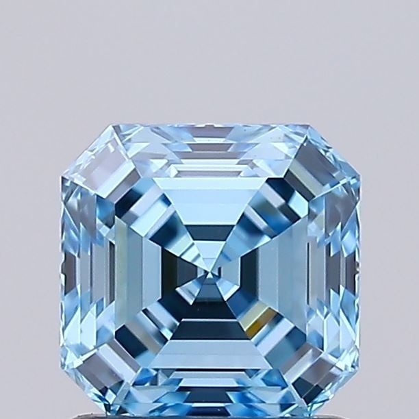 Loose Diamond - ASSCHER 1.02ct Fancy Vivid Blue VVS2: Loose Diamond - ASSCHER 1.02ct Fancy Vivid Blue VVS2 Source: This is a real non-mined Diamond that has been grown in a lab Shape: ASSCHER Carats: 1.02 Color: Fancy Vivid Blue Certification: IGI Video: