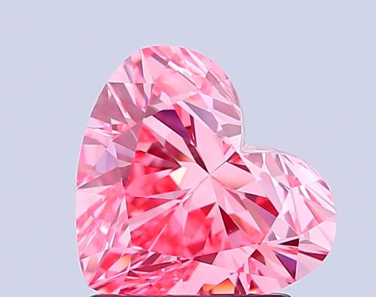 Loose Diamond - HEART 1.51ct Fancy Vivid Pink VVS2: Loose Diamond - HEART 1.51ct Fancy Vivid Pink VVS2 Source: This is a real non-mined Diamond that has been grown in a lab Shape: HEART Carats: 1.51 Color: Fancy Vivid Pink Certification: IGI Video: