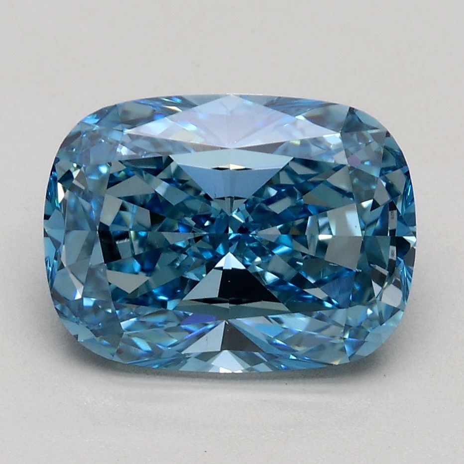 Loose Diamond - CUSHION MODIFIED 2.06ct Fancy Vivid Blue VS1: Loose Diamond - CUSHION MODIFIED 2.06ct Fancy Vivid Blue VS1 Source: This is a real non-mined Diamond that has been grown in a lab Shape: CUSHION MODIFIED Carats: 2.06 Color: Fancy Vivid Blue Certific