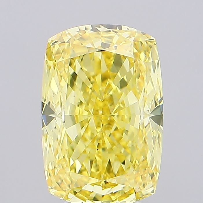Loose Diamond - CUSHION MODIFIED 5.07ct Fancy Vivid Yellow VS2: Loose Diamond - CUSHION MODIFIED 5.07ct Fancy Vivid Yellow VS2 Source: This is a real non-mined Diamond that has been grown in a lab Shape: CUSHION MODIFIED Carats: 5.07 Color: Fancy Vivid Yellow Cert