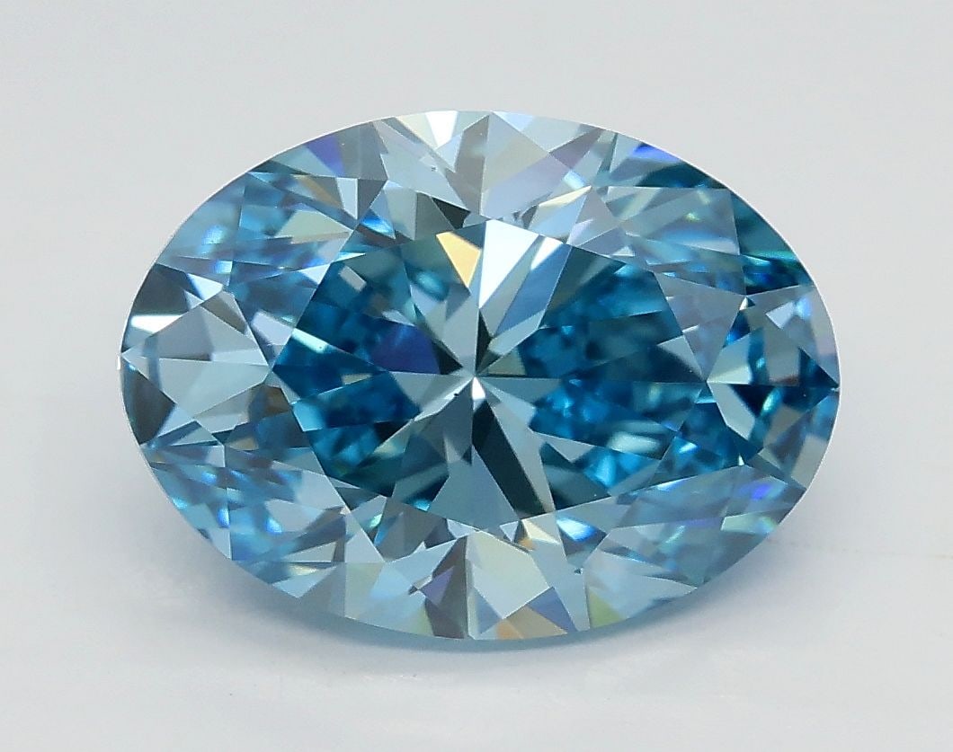Loose Diamond - OVAL 3.01ct Fancy Vivid Blue VS1: Loose Diamond - OVAL 3.01ct Fancy Vivid Blue VS1 Source: This is a real non-mined Diamond that has been grown in a lab Shape: OVAL Carats: 3.01 Color: Fancy Vivid Blue Certification: IGI Video:
