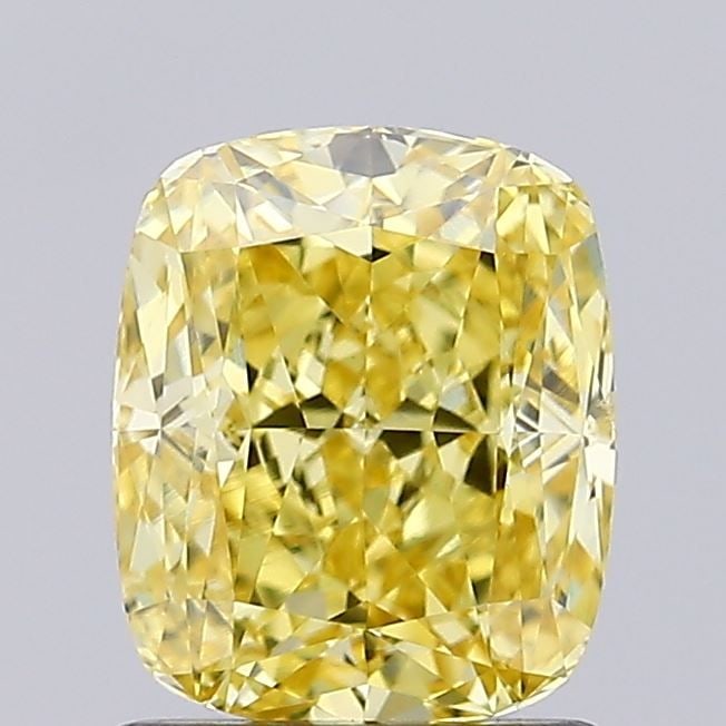 Loose Diamond - CUSHION MODIFIED 1.42ct Fancy Vivid Yellow VS2: Loose Diamond - CUSHION MODIFIED 1.42ct Fancy Vivid Yellow VS2 Source: This is a real non-mined Diamond that has been grown in a lab Shape: CUSHION MODIFIED Carats: 1.42 Color: Fancy Vivid Yellow Cert