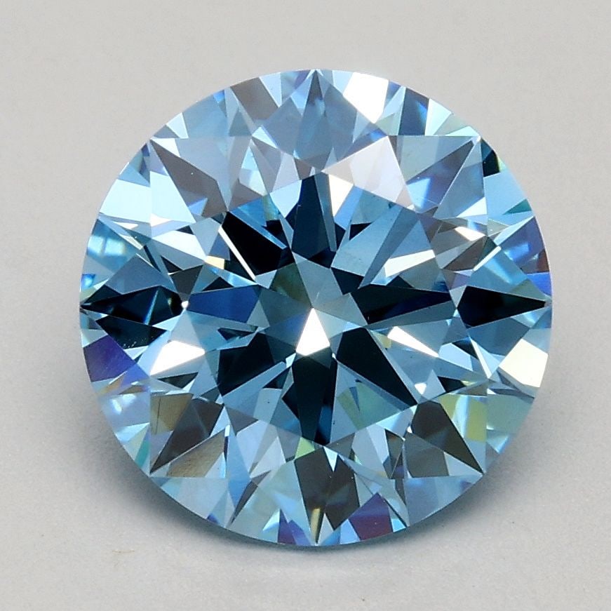 Ideal Loose Diamond - ROUND 2.03ct Fancy Blue VS1: Ideal Loose Diamond - ROUND 2.03ct Fancy Blue VS1 Source: This is a real non-mined Diamond that has been grown in a lab Shape: ROUND Carats: 2.03 Color: Fancy Blue Certification: IGI Video: