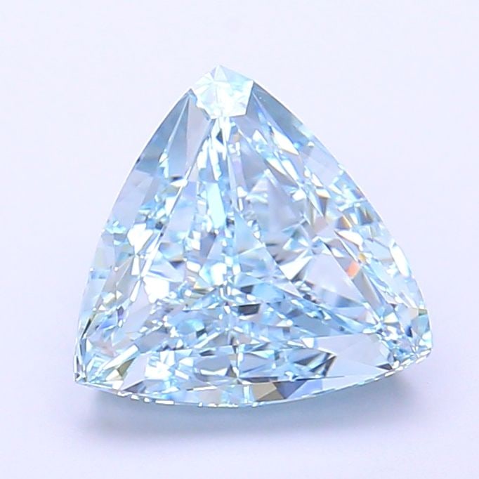 Loose Diamond - TRIANGULAR 2.17ct Fancy Vivid Blue VVS2: Loose Diamond - TRIANGULAR 2.17ct Fancy Vivid Blue VVS2 Source: This is a real non-mined Diamond that has been grown in a lab Shape: TRIANGULAR Carats: 2.17 Color: Fancy Vivid Blue Certification: IGI 