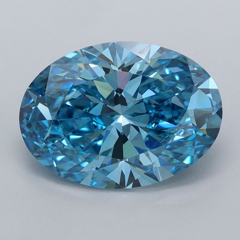 Loose Diamond - OVAL 2.87ct Fancy Vivid Blue VVS1: Loose Diamond - OVAL 2.87ct Fancy Vivid Blue VVS1 Source: This is a real non-mined Diamond that has been grown in a lab Shape: OVAL Carats: 2.87 Color: Fancy Vivid Blue Certification: IGI Video: