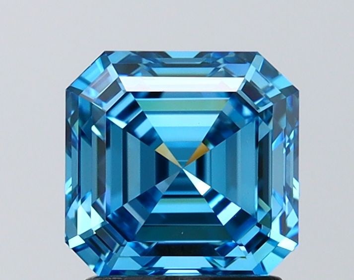 Loose Diamond - ASSCHER 2.0ct Fancy Vivid Blue VVS2: Loose Diamond - ASSCHER 2.0ct Fancy Vivid Blue VVS2 Source: This is a real non-mined Diamond that has been grown in a lab Shape: ASSCHER Carats: 2.0 Color: Fancy Vivid Blue Certification: IGI Video: