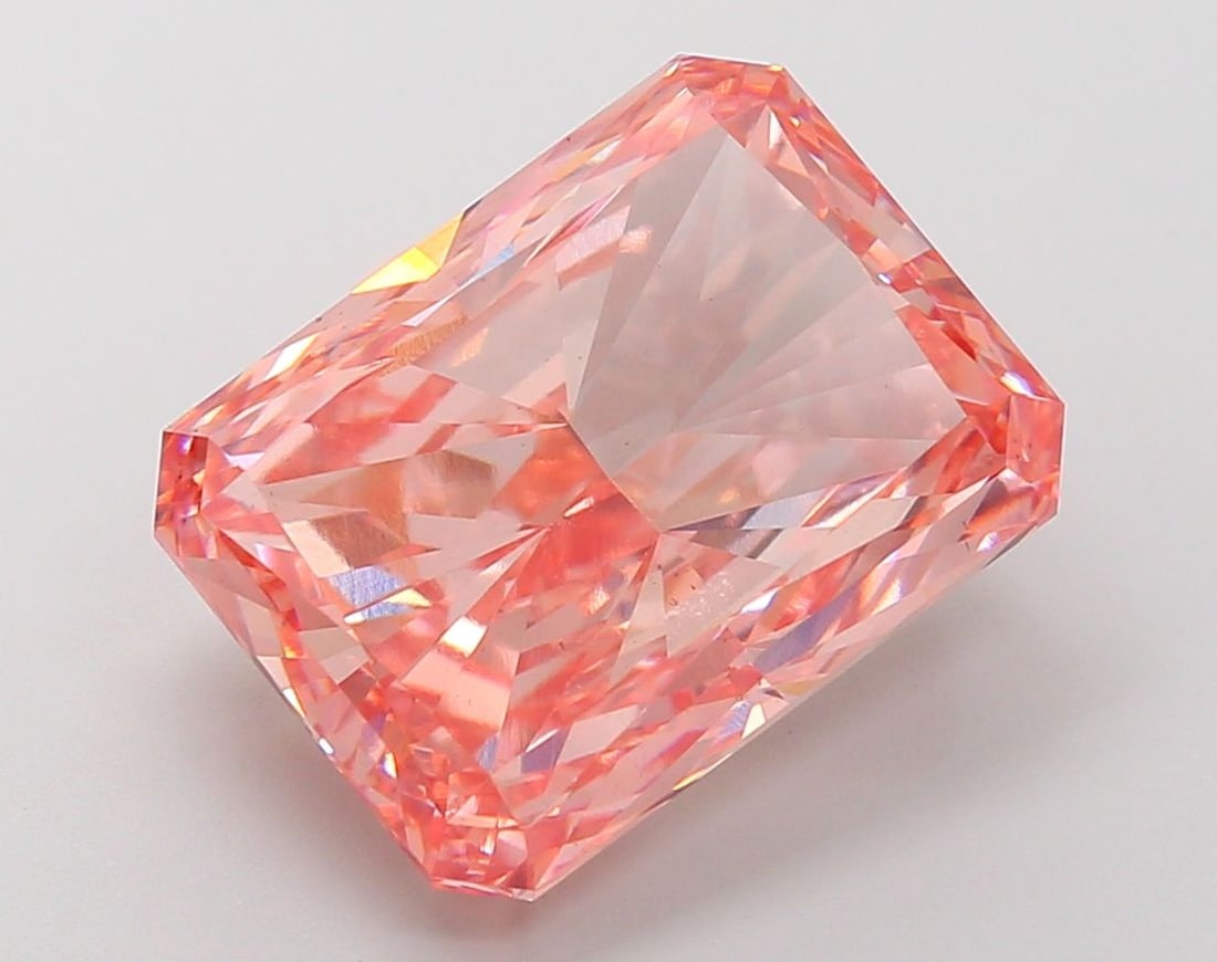 Loose Diamond - RADIANT 9.5ct Fancy Intense Pink VS2: Loose Diamond - RADIANT 9.5ct Fancy Intense Pink VS2 Source: This is a real non-mined Diamond that has been grown in a lab Shape: RADIANT Carats: 9.5 Color: Fancy Intense Pink Certification: IGI Video