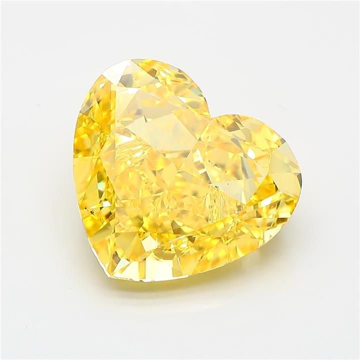 Loose Diamond - HEART 7.54ct Fancy Vivid Yellow VS2: Loose Diamond - HEART 7.54ct Fancy Vivid Yellow VS2 Source: This is a real non-mined Diamond that has been grown in a lab Shape: HEART Carats: 7.54 Color: Fancy Vivid Yellow Certification: IGI Video: