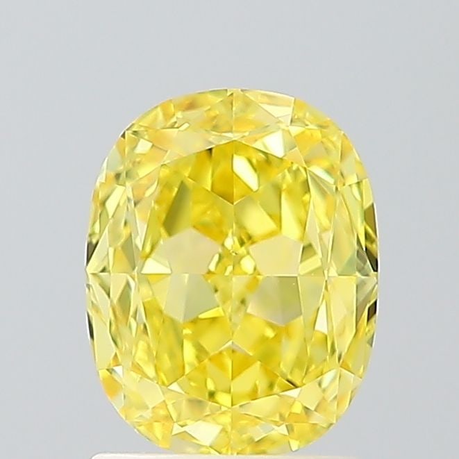 Loose Diamond - CUSHION BRILLIANT 2.0ct Fancy Vivid Yellow VS1: Loose Diamond - CUSHION BRILLIANT 2.0ct Fancy Vivid Yellow VS1 Source: This is a real non-mined Diamond that has been grown in a lab Shape: CUSHION BRILLIANT Carats: 2.0 Color: Fancy Vivid Yellow Cert
