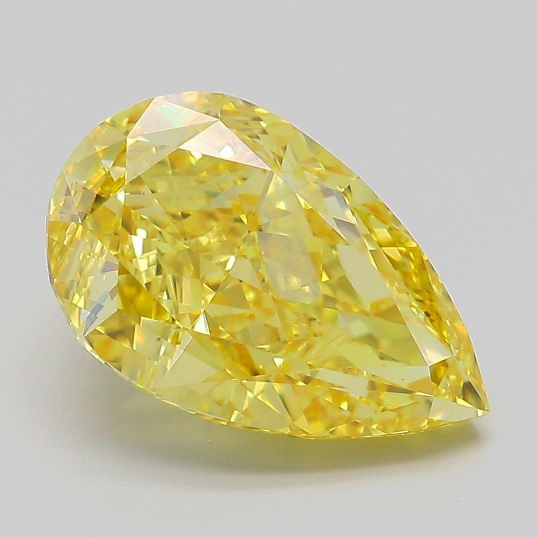 Loose Diamond - PEAR 5.55ct Fancy Vivid Yellow VS1: Loose Diamond - PEAR 5.55ct Fancy Vivid Yellow VS1 Source: This is a real non-mined Diamond that has been grown in a lab Shape: PEAR Carats: 5.55 Color: Fancy Vivid Yellow Certification: IGI Video:
