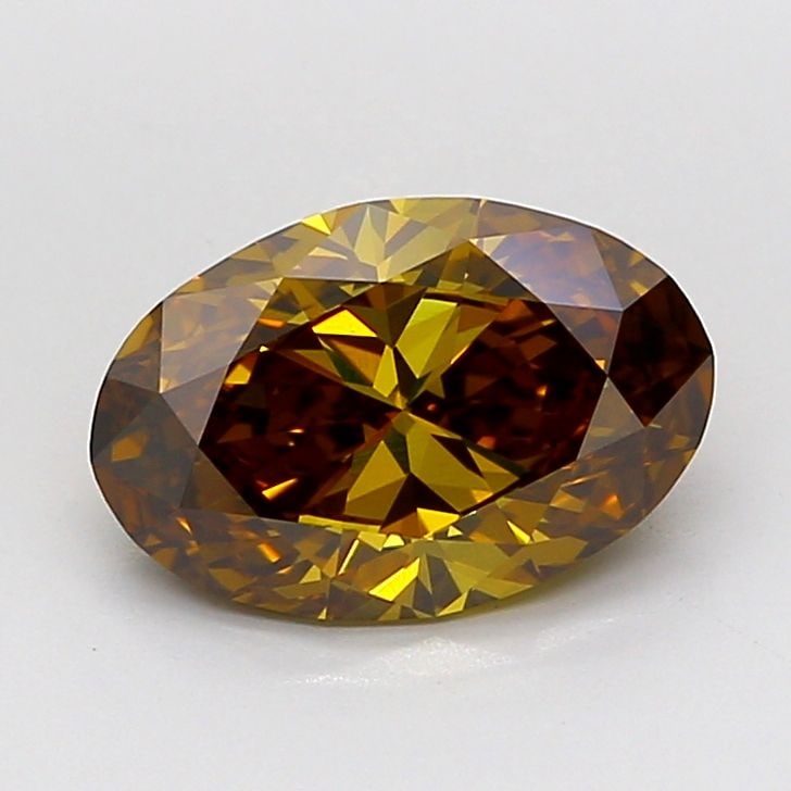 Loose Diamond - OVAL 2.4ct Fancy Yellowish Brown VVS1: Loose Diamond - OVAL 2.4ct Fancy Yellowish Brown VVS1 Source: This is a real non-mined Diamond that has been grown in a lab Shape: OVAL Carats: 2.4 Color: Fancy Yellowish Brown Certification: IGI Vide