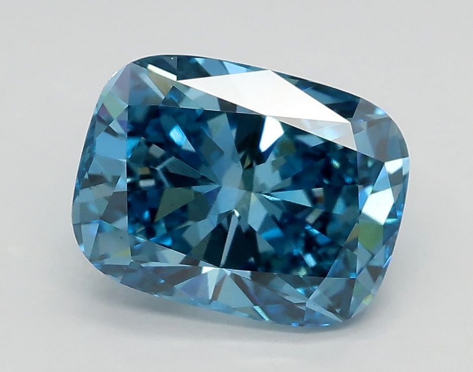 Loose Diamond - CUSHION BRILLIANT 2.03ct Fancy Vivid Blue VS1: Loose Diamond - CUSHION BRILLIANT 2.03ct Fancy Vivid Blue VS1 Source: This is a real non-mined Diamond that has been grown in a lab Shape: CUSHION BRILLIANT Carats: 2.03 Color: Fancy Vivid Blue Certif