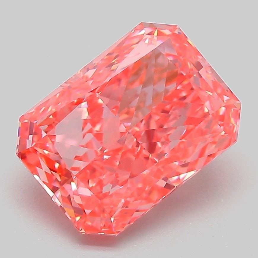 Loose Diamond - RADIANT 3.16ct Fancy Vivid Pink VVS2: Loose Diamond - RADIANT 3.16ct Fancy Vivid Pink VVS2 Source: This is a real non-mined Diamond that has been grown in a lab Shape: RADIANT Carats: 3.16 Color: Fancy Vivid Pink Certification: IGI Video: