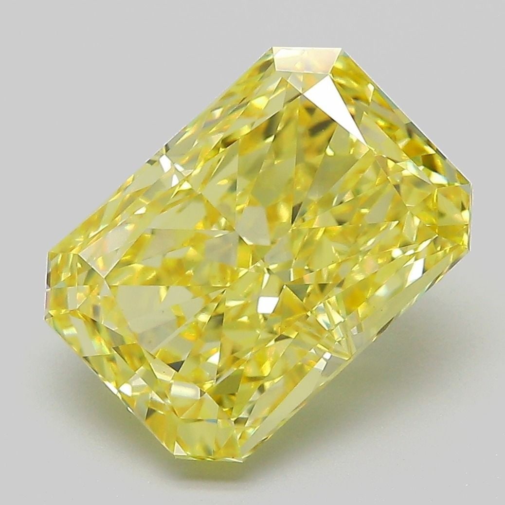 Loose Diamond - RADIANT 5.22ct Fancy Vivid Yellow VS1: Loose Diamond - RADIANT 5.22ct Fancy Vivid Yellow VS1 Source: This is a real non-mined Diamond that has been grown in a lab Shape: RADIANT Carats: 5.22 Color: Fancy Vivid Yellow Certification: IGI Vid