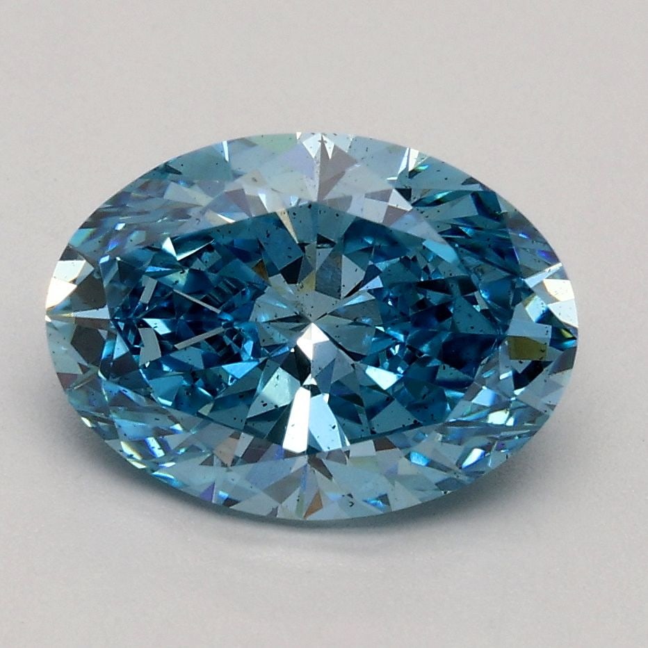 Loose Diamond - OVAL 1.81ct Fancy Vivid Blue SI1: Loose Diamond - OVAL 1.81ct Fancy Vivid Blue SI1 Source: This is a real non-mined Diamond that has been grown in a lab Shape: OVAL Carats: 1.81 Color: Fancy Vivid Blue Certification: IGI Video: