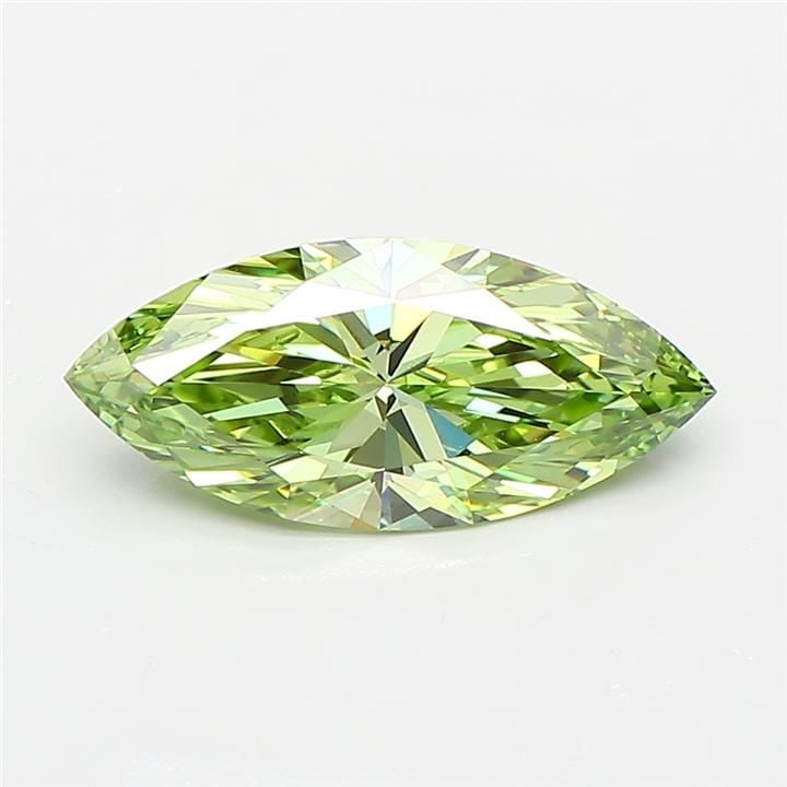 Loose Diamond - MARQUISE 1.41ct Fancy Vivid Green VS1: Loose Diamond - MARQUISE 1.41ct Fancy Vivid Green VS1 Source: This is a real non-mined Diamond that has been grown in a lab Shape: MARQUISE Carats: 1.41 Color: Fancy Vivid Green Certification: IGI Vid