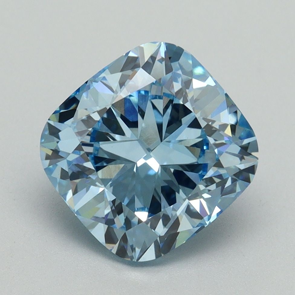 Loose Diamond - CUSHION BRILLIANT 3.06ct Fancy Vivid Blue VVS2: Loose Diamond - CUSHION BRILLIANT 3.06ct Fancy Vivid Blue VVS2 Source: This is a real non-mined Diamond that has been grown in a lab Shape: CUSHION BRILLIANT Carats: 3.06 Color: Fancy Vivid Blue Certi