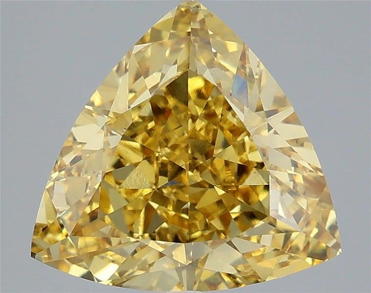 Loose Diamond - TRIANGULAR 4.08ct Fancy Vivid Yellow VS1: Loose Diamond - TRIANGULAR 4.08ct Fancy Vivid Yellow VS1 Source: This is a real non-mined Diamond that has been grown in a lab Shape: TRIANGULAR Carats: 4.08 Color: Fancy Vivid Yellow Certification: I