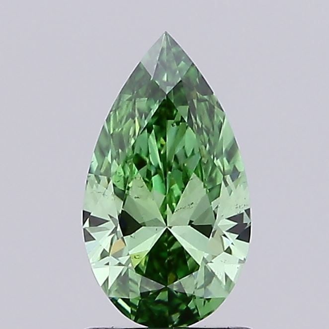 Loose Diamond - PEAR 1.08ct Fancy Vivid Green VS2: Loose Diamond - PEAR 1.08ct Fancy Vivid Green VS2 Source: This is a real non-mined Diamond that has been grown in a lab Shape: PEAR Carats: 1.08 Color: Fancy Vivid Green Certification: IGI Video: