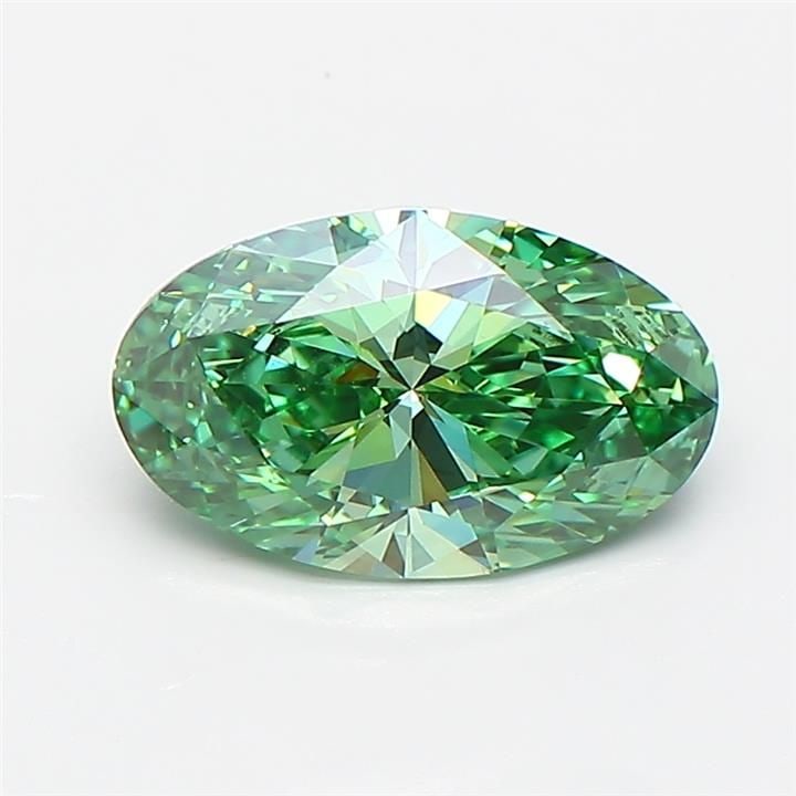 Loose Diamond - OVAL 1.4ct Fancy Vivid Green VS2: Loose Diamond - OVAL 1.4ct Fancy Vivid Green VS2 Source: This is a real non-mined Diamond that has been grown in a lab Shape: OVAL Carats: 1.4 Color: Fancy Vivid Green Certification: IGI Video: