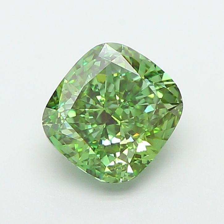 Loose Diamond - CUSHION MODIFIED 1.8ct Fancy Vivid Green VS1: Loose Diamond - CUSHION MODIFIED 1.8ct Fancy Vivid Green VS1 Source: This is a real non-mined Diamond that has been grown in a lab Shape: CUSHION MODIFIED Carats: 1.8 Color: Fancy Vivid Green
