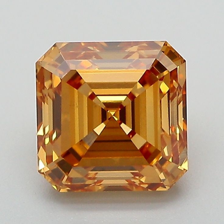 Loose Diamond - ASSCHER 2.07ct Fancy Brownish Yellow VVS2: Loose Diamond - ASSCHER 2.07ct Fancy Brownish Yellow VVS2 Source: This is a real non-mined Diamond that has been grown in a lab Shape: ASSCHER Carats: 2.07 Color: Fancy Brownish Yellow Certification: 