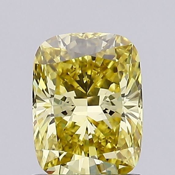Loose Diamond - CUSHION MODIFIED 1.01ct Fancy Intense Yellow VS1: Loose Diamond - CUSHION MODIFIED 1.01ct Fancy Intense Yellow VS1 Source: This is a real non-mined Diamond that has been grown in a lab Shape: CUSHION MODIFIED Carats: 1.01 Color: Fancy Intense Yellow 