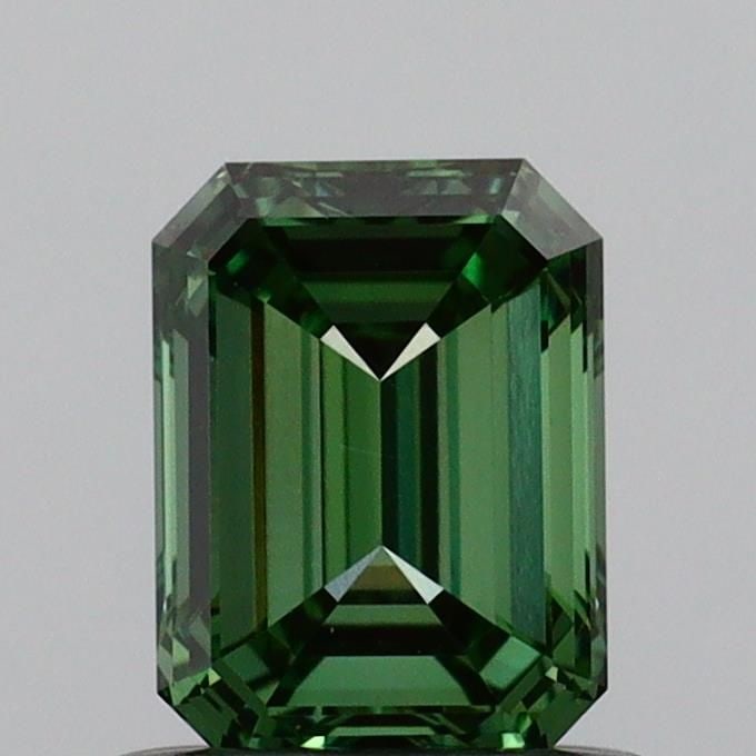 Loose Diamond - EMERALD 0.79ct Fancy Vivid Green VVS2: Loose Diamond - EMERALD 0.79ct Fancy Vivid Green VVS2 Source: This is a real non-mined Diamond that has been grown in a lab Shape: EMERALD Carats: 0.79 Color: Fancy Vivid Green Certification: IGI Vide