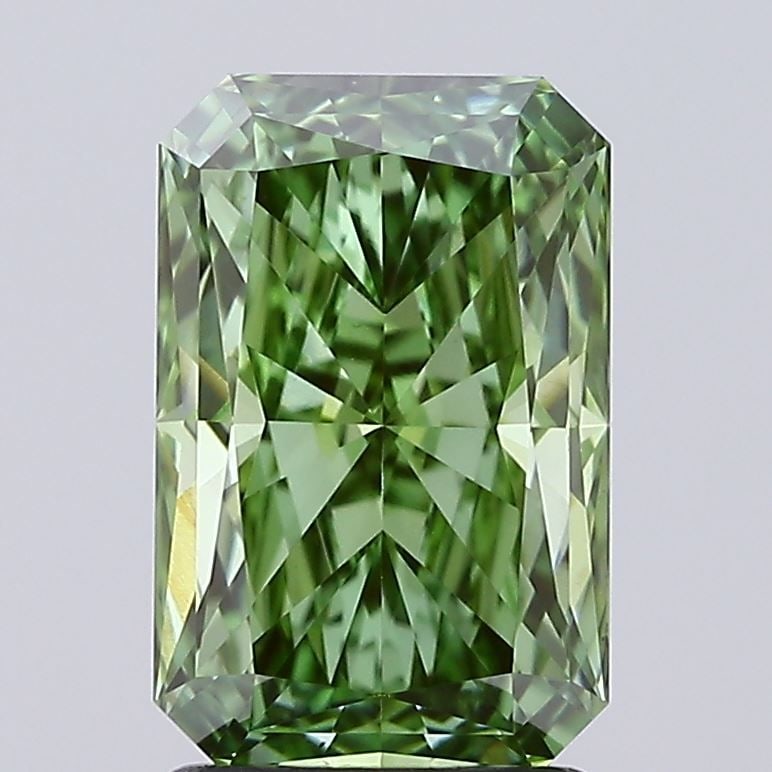 Loose Diamond - RADIANT 2.02ct Fancy Vivid Green VS1: Loose Diamond - RADIANT 2.02ct Fancy Vivid Green VS1 Source: This is a real non-mined Diamond that has been grown in a lab Shape: RADIANT Carats: 2.02 Color: Fancy Vivid Green Certification: IGI Video