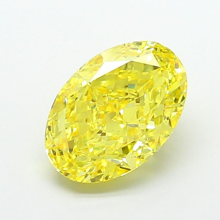 Loose Diamond - OVAL 5.03ct Fancy Vivid Yellow VS1: Loose Diamond - OVAL 5.03ct Fancy Vivid Yellow VS1 Source: This is a real non-mined Diamond that has been grown in a lab Shape: OVAL Carats: 5.03 Color: Fancy Vivid Yellow Certification: IGI Video: