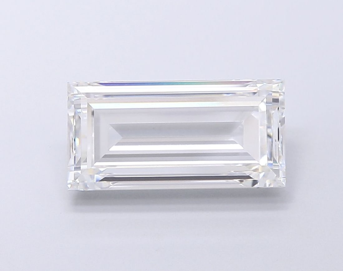 Loose Diamond - BAGUETTE 4.36ct E VVS2: Loose Diamond - BAGUETTE 4.36ct E VVS2 Source: This is a real non-mined Diamond that has been grown in a lab Shape: BAGUETTE Carats: 4.36 Color: E Clarity: VVS2 Certification: IGI Video: