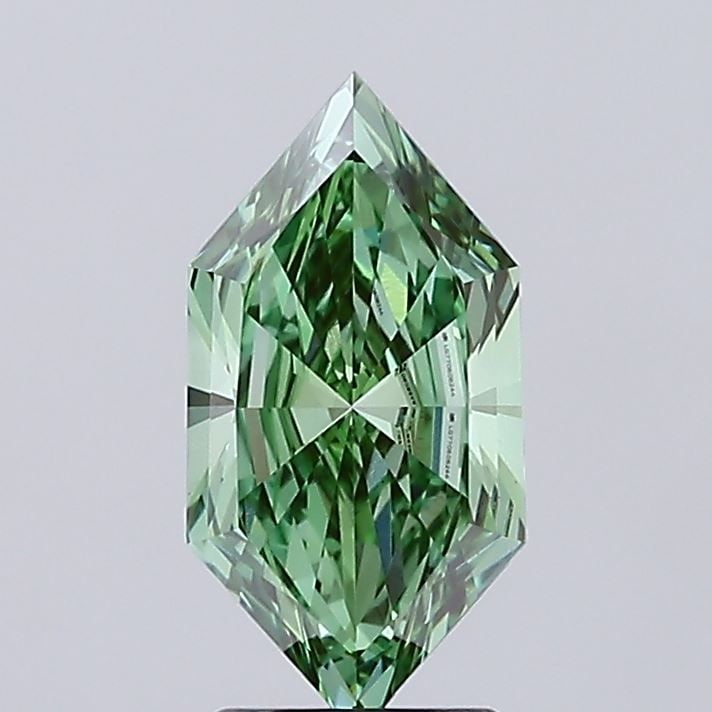 Loose Diamond - HEXAGONAL 2.37ct Fancy Vivid Green VS1: Loose Diamond - HEXAGONAL 2.37ct Fancy Vivid Green VS1 Source: This is a real non-mined Diamond that has been grown in a lab Shape: HEXAGONAL Carats: 2.37 Color: Fancy Vivid Green Certification: IGI V