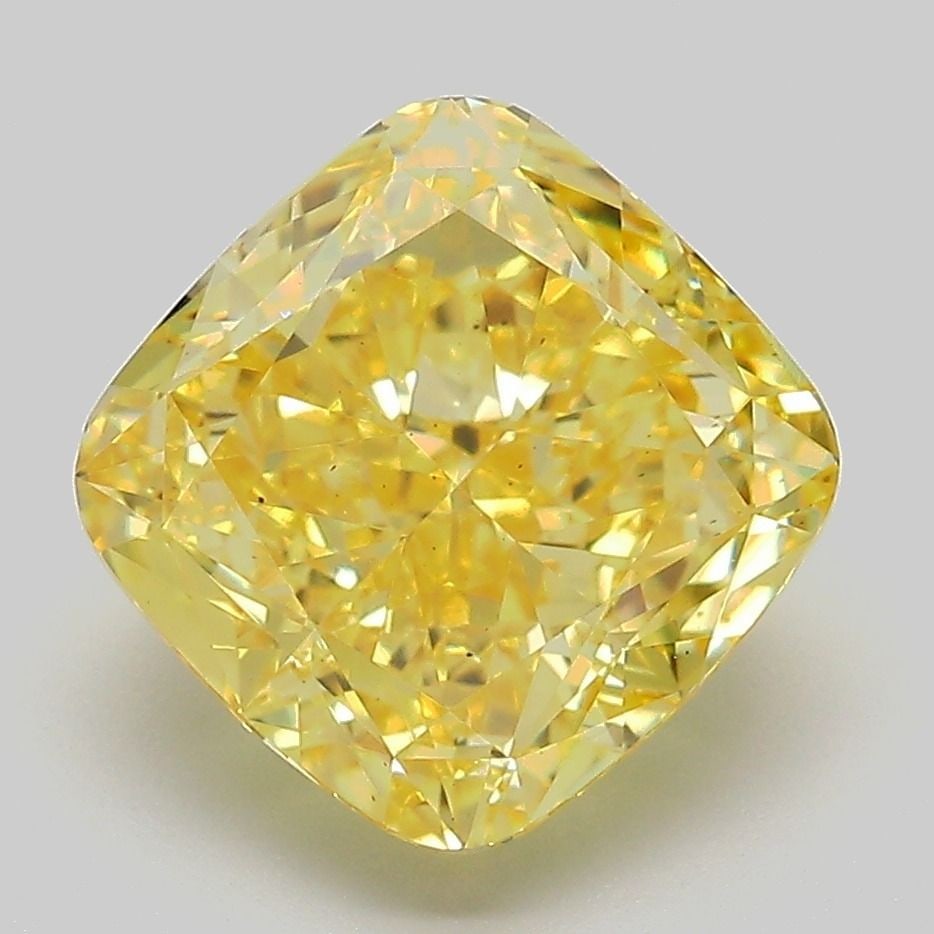 Loose Diamond - CUSHION MODIFIED 4.39ct Fancy Vivid Yellow VS2: Loose Diamond - CUSHION MODIFIED 4.39ct Fancy Vivid Yellow VS2 Source: This is a real non-mined Diamond that has been grown in a lab Shape: CUSHION MODIFIED Carats: 4.39 Color: Fancy Vivid Yellow Cert