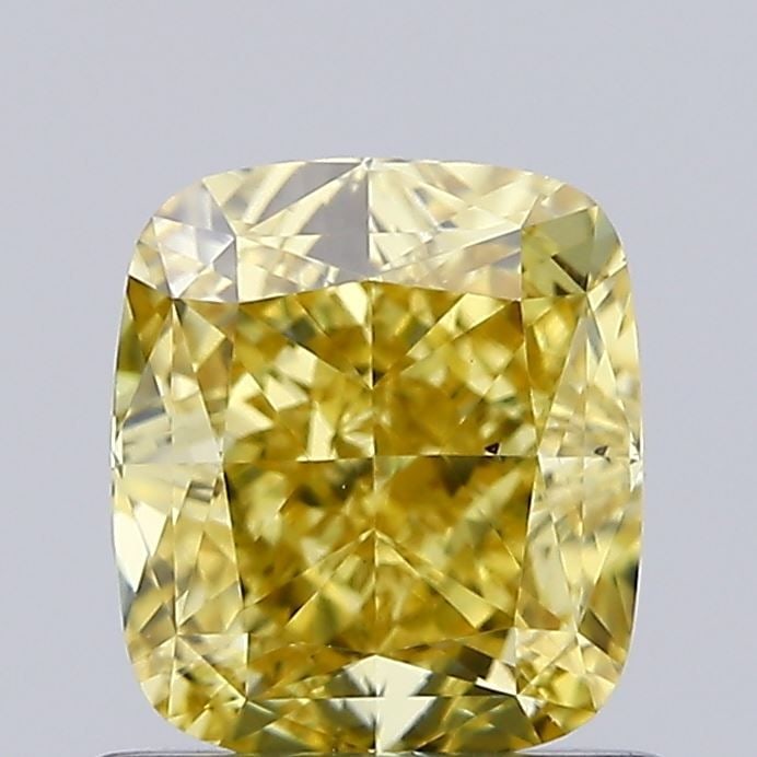 Loose Diamond - CUSHION MODIFIED 1.03ct Fancy Vivid Yellow VS2: Loose Diamond - CUSHION MODIFIED 1.03ct Fancy Vivid Yellow VS2 Source: This is a real non-mined Diamond that has been grown in a lab Shape: CUSHION MODIFIED Carats: 1.03 Color: Fancy Vivid Yellow Cert