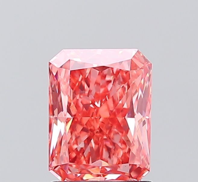 Loose Diamond - RADIANT 1.57ct Fancy Vivid Pink VS2: Loose Diamond - RADIANT 1.57ct Fancy Vivid Pink VS2 Source: This is a real non-mined Diamond that has been grown in a lab Shape: RADIANT Carats: 1.57 Color: Fancy Vivid Pink Certification: IGI Video: