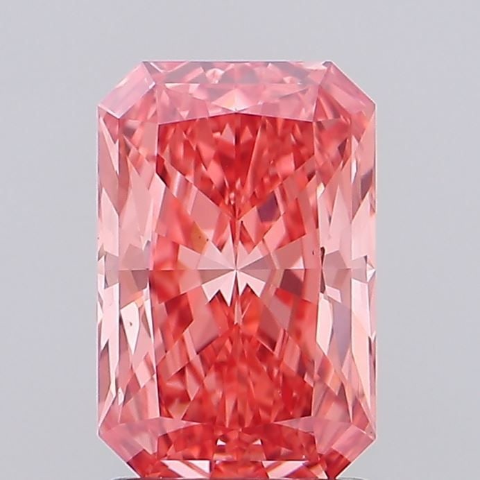 Loose Diamond - RADIANT 1.76ct Fancy Vivid Pink VS1: Loose Diamond - RADIANT 1.76ct Fancy Vivid Pink VS1 Source: This is a real non-mined Diamond that has been grown in a lab Shape: RADIANT Carats: 1.76 Color: Fancy Vivid Pink Certification: IGI Video: