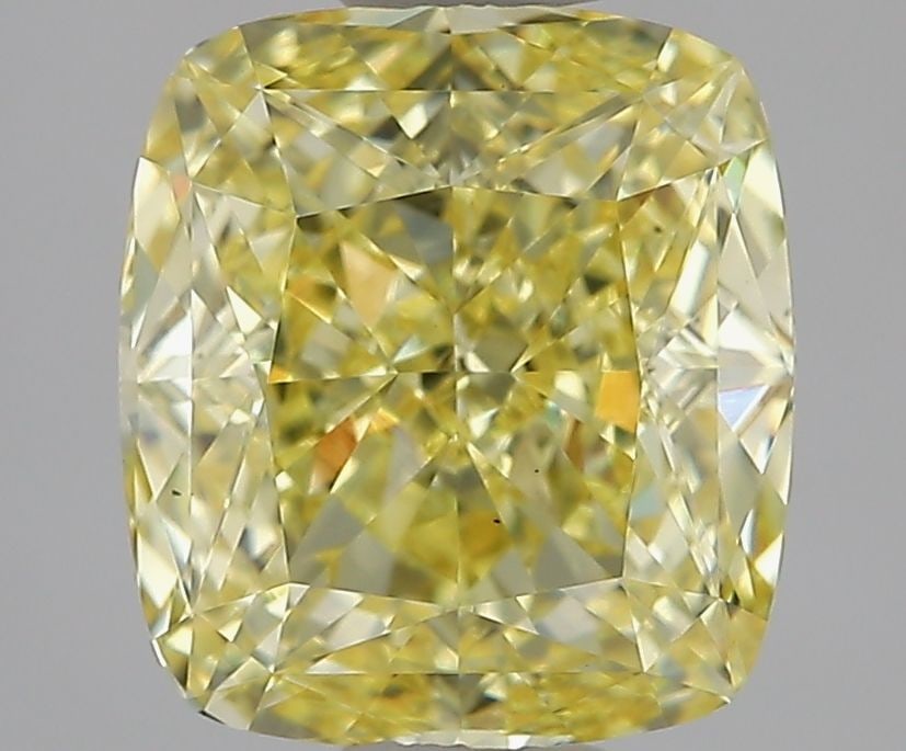 Loose Diamond - CUSHION MODIFIED 2.02ct Fancy Intense Yellow VS1: Loose Diamond - CUSHION MODIFIED 2.02ct Fancy Intense Yellow VS1 Source: This is a real non-mined Diamond that has been grown in a lab Shape: CUSHION MODIFIED Carats: 2.02 Color: Fancy Intense Yellow 