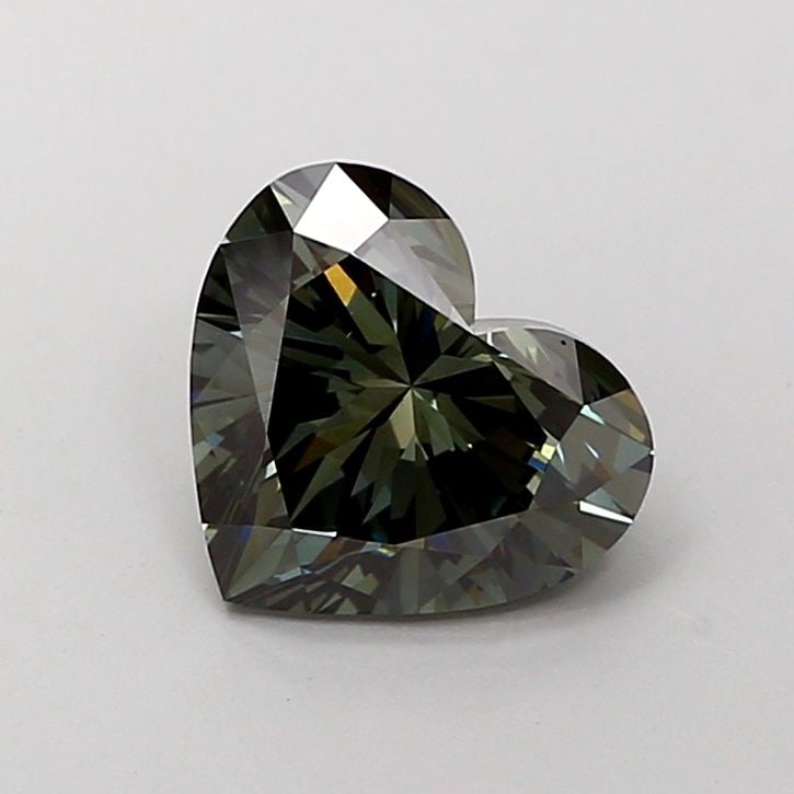 Loose Diamond - HEART 2.01ct Fancy Deep Green VS2: Loose Diamond - HEART 2.01ct Fancy Deep Green VS2 Source: This is a real non-mined Diamond that has been grown in a lab Shape: HEART Carats: 2.01 Color: Fancy Deep Green Certification: IGI Video:
