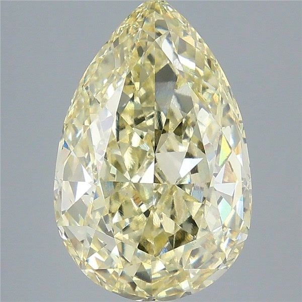 Loose Diamond - PEAR 5.03ct Fancy Yellow VVS2: Loose Diamond - PEAR 5.03ct Fancy Yellow VVS2 Source: This is a real non-mined Diamond that has been grown in a lab Shape: PEAR Carats: 5.03 Color: Fancy Yellow Certification: IGI Video: