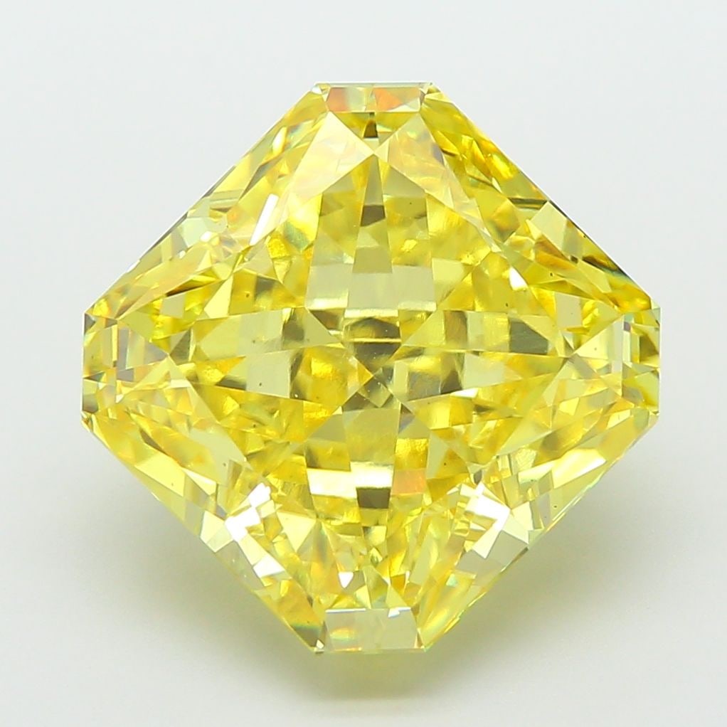 Loose Diamond - SQUARE RADIANT 9.04ct Fancy Vivid Yellow VS2: Loose Diamond - SQUARE RADIANT 9.04ct Fancy Vivid Yellow VS2 Source: This is a real non-mined Diamond that has been grown in a lab Shape: SQUARE RADIANT Carats: 9.04 Color: Fancy Vivid Yellow Certific