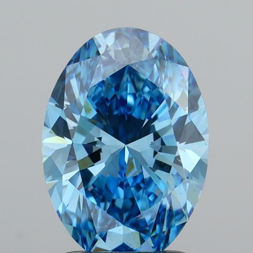 Loose Diamond - OVAL 2.03ct Fancy Vivid Blue VS1: Loose Diamond - OVAL 2.03ct Fancy Vivid Blue VS1 Source: This is a real non-mined Diamond that has been grown in a lab Shape: OVAL Carats: 2.03 Color: Fancy Vivid Blue Certification: IGI Video: