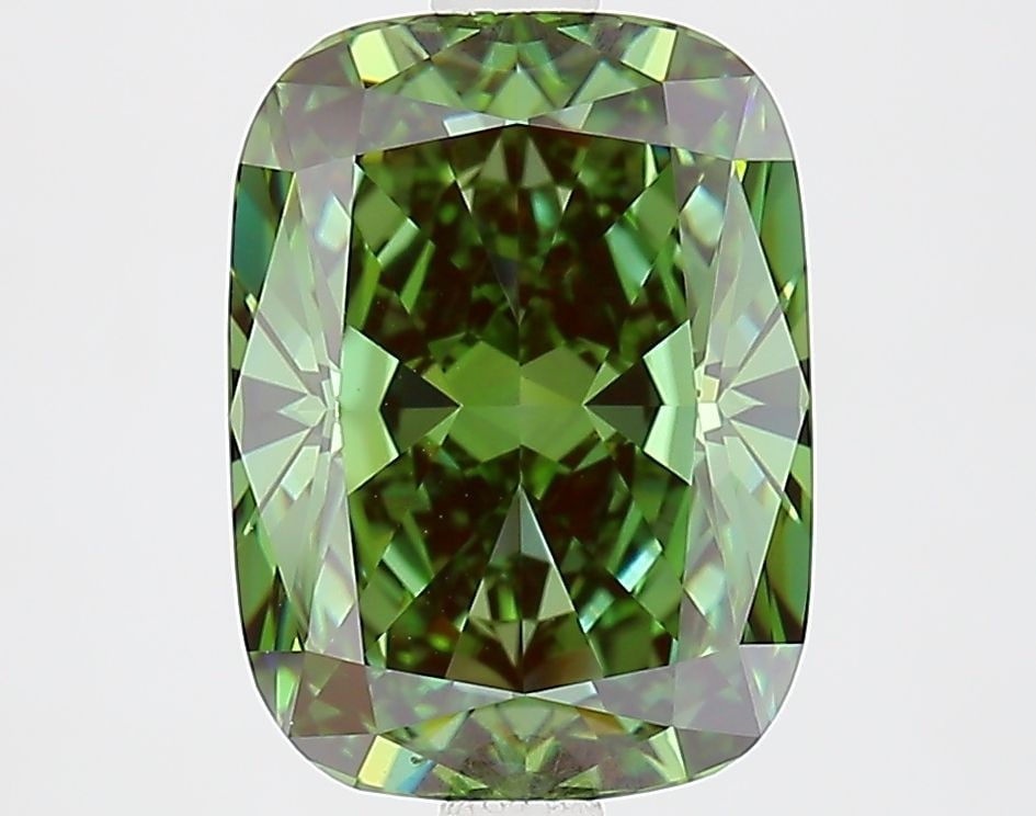 Loose Diamond - CUSHION MODIFIED 3.53ct Fancy Vivid Green VVS2: Loose Diamond - CUSHION MODIFIED 3.53ct Fancy Vivid Green VVS2 Source: This is a real non-mined Diamond that has been grown in a lab Shape: CUSHION MODIFIED Carats: 3.53 Color: Fancy Vivid Green Certi