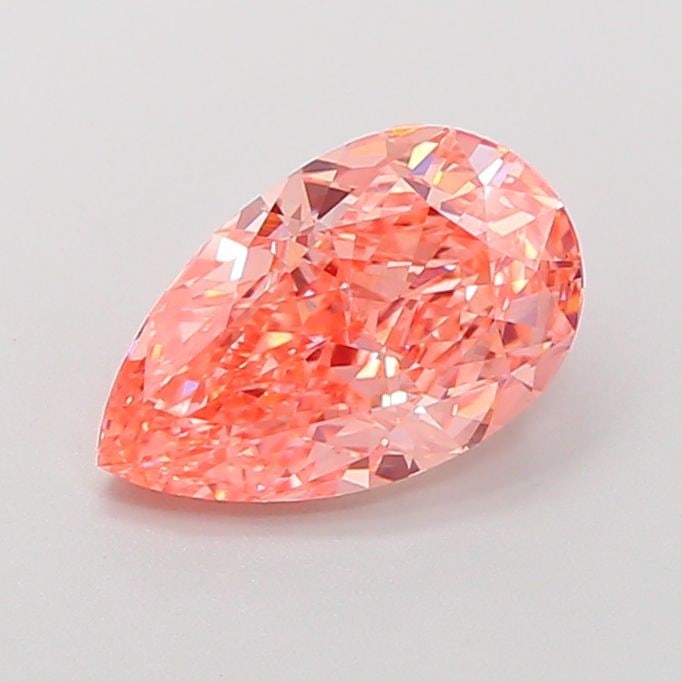 Loose Diamond - PEAR 2.27ct Fancy Vivid Orangey Pink VS1: Loose Diamond - PEAR 2.27ct Fancy Vivid Orangey Pink VS1 Source: This is a real non-mined Diamond that has been grown in a lab Shape: PEAR Carats: 2.27 Color: Fancy Vivid Orangey Pink Certification: I