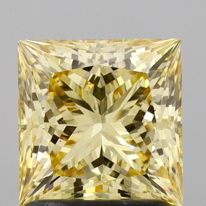 Loose Diamond - PRINCESS 1.58ct Fancy Intense Yellow VS2: Loose Diamond - PRINCESS 1.58ct Fancy Intense Yellow VS2 Source: This is a real non-mined Diamond that has been grown in a lab Shape: PRINCESS Carats: 1.58 Color: Fancy Intense Yellow Certification: I
