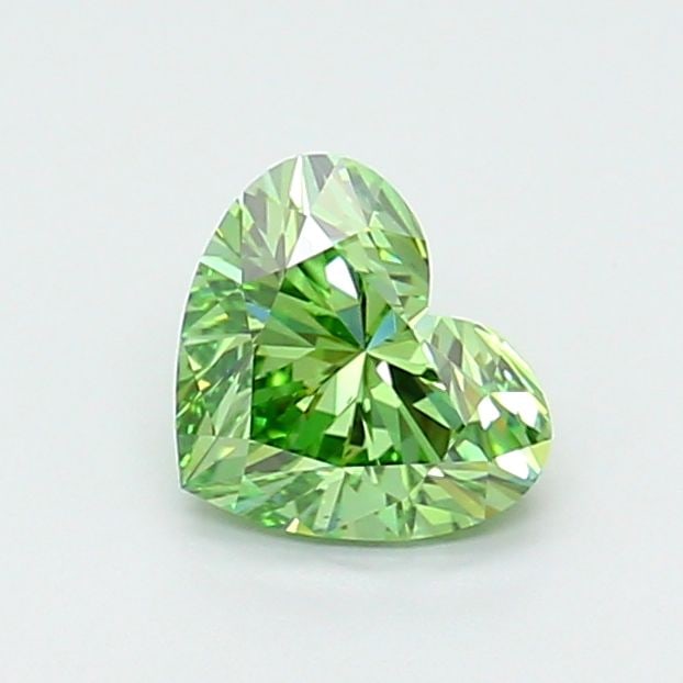 Loose Diamond - HEART 1.18ct Fancy Vivid Green VS1: Loose Diamond - HEART 1.18ct Fancy Vivid Green VS1 Source: This is a real non-mined Diamond that has been grown in a lab Shape: HEART Carats: 1.18 Color: Fancy Vivid Green Certification: IGI Video: