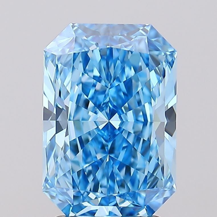 Loose Diamond - RADIANT 2.61ct Fancy Vivid Blue IF: Loose Diamond - RADIANT 2.61ct Fancy Vivid Blue IF Source: This is a real non-mined Diamond that has been grown in a lab Shape: RADIANT Carats: 2.61 Color: Fancy Vivid Blue Certification: IGI Video: