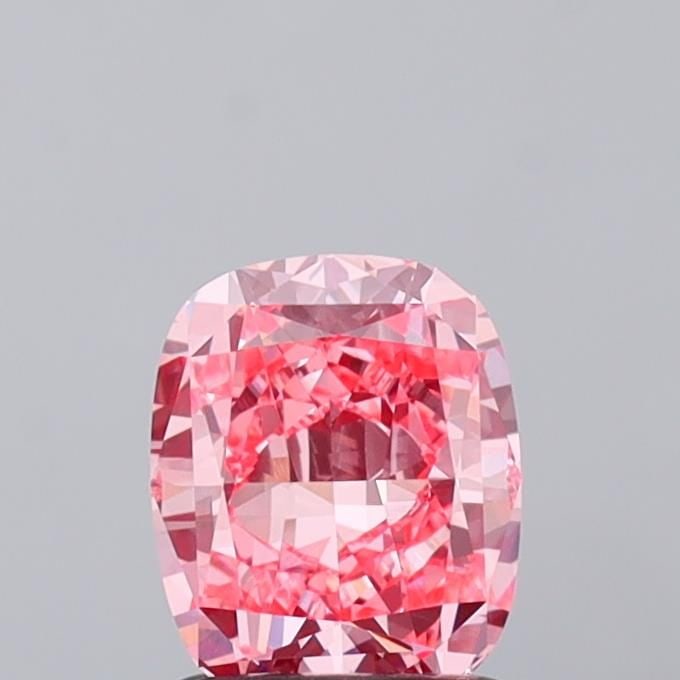 Loose Diamond - CUSHION MODIFIED 1.43ct Fancy Vivid Pink VVS2: Loose Diamond - CUSHION MODIFIED 1.43ct Fancy Vivid Pink VVS2 Source: This is a real non-mined Diamond that has been grown in a lab Shape: CUSHION MODIFIED Carats: 1.43 Color: Fancy Vivid Pink Certifi