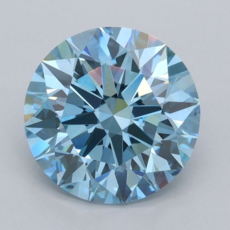 Ideal Loose Diamond - ROUND 2.06ct Fancy Vivid Blue VVS1: Ideal Loose Diamond - ROUND 2.06ct Fancy Vivid Blue VVS1 Source: This is a real non-mined Diamond that has been grown in a lab Shape: ROUND Carats: 2.06 Color: Fancy Vivid Blue Certification: IGI Vide